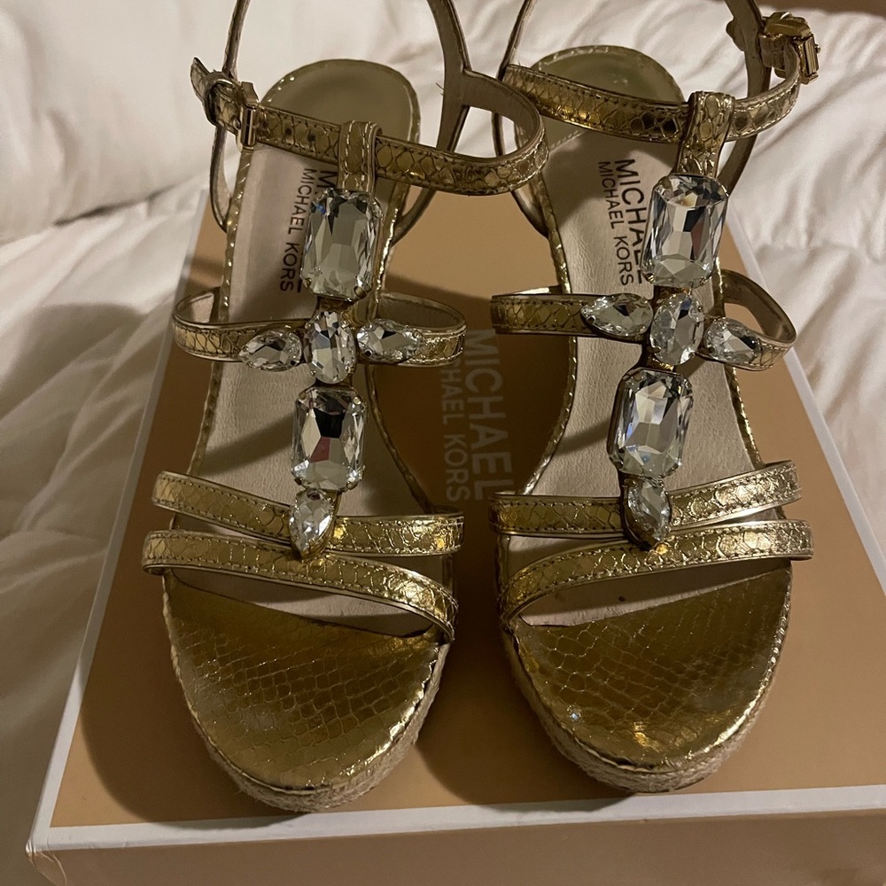 MICHAEL Michael Kors Gold Wedges